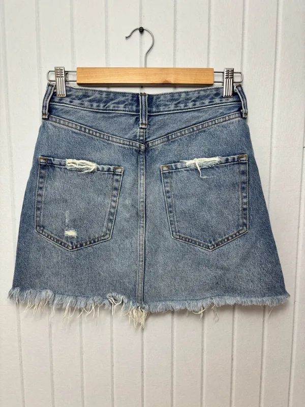 Abercrombie‎ & Fitch ZOE Natural Rise Vintage A-Line Light Blue Denim Skirt 26 - Image 3