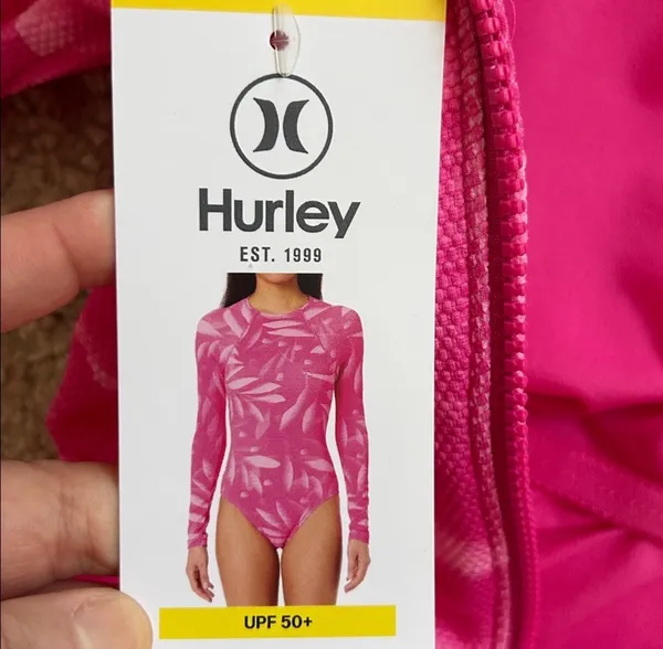 Hurley Pink Long Sleeve Swimsuit. S - Image 15