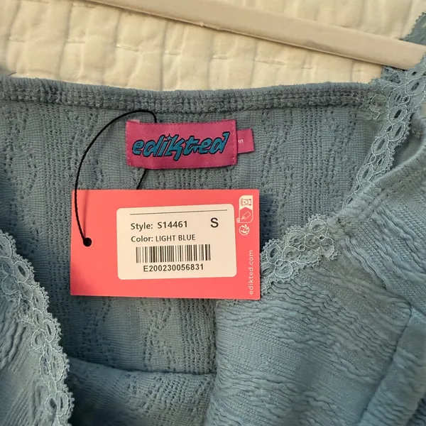 Edikted Sky Blue Lace Camisole - Image 2