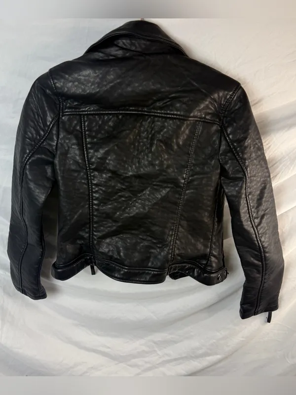 Y2K Top Shop Black Leather Jacket - Image 2