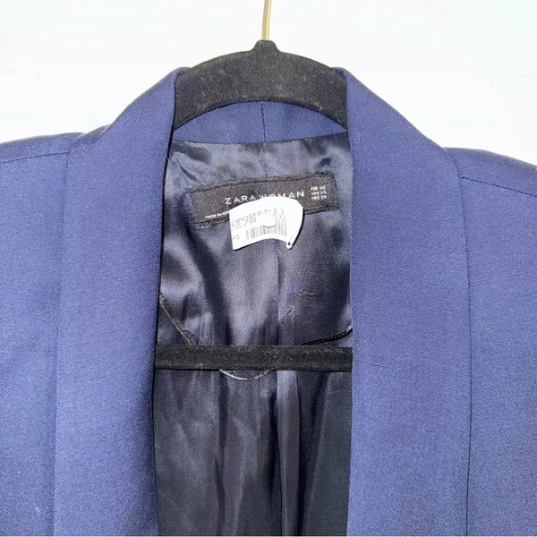 Zara Woman Navy Blue Blazer - Image 4