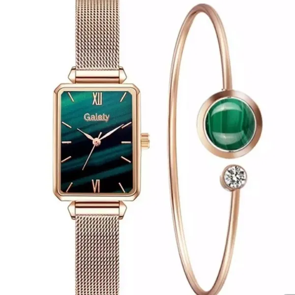 𝅺WOMEN’S Watch & Braclet set Green - Image 3