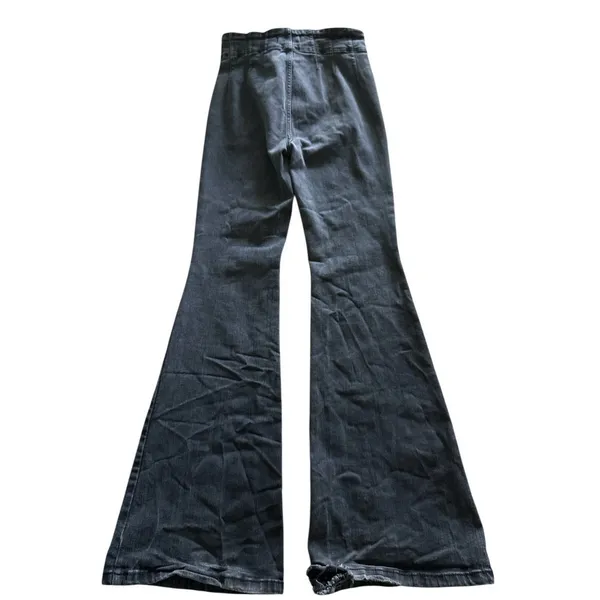 We The Free Free People Jayde Flare Jeans 31 Charcoal High Rise Bell Bottom Boho - Image 9