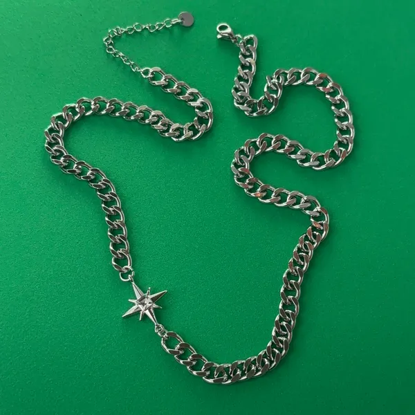 Link Chain Star Necklace for Men Women Streetwear Hip Hop Unisex Necklace - Image 4