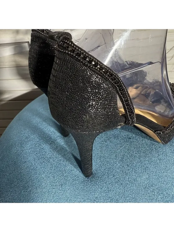 Antonio Melanie Black Heels Rhinestones Beaded Size 8 - Image 8