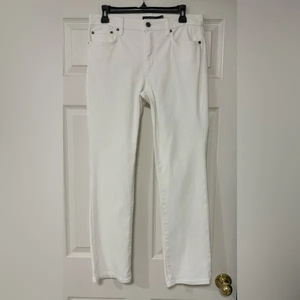 Ralph Lauren Women's Classic White Straight Leg Jeans Size 8 - Image 5