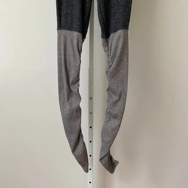 Alo Yoga XS Gray High Waist Goddess Leggings‎ Ribbed Colorblock Yoga Pants - Image 3