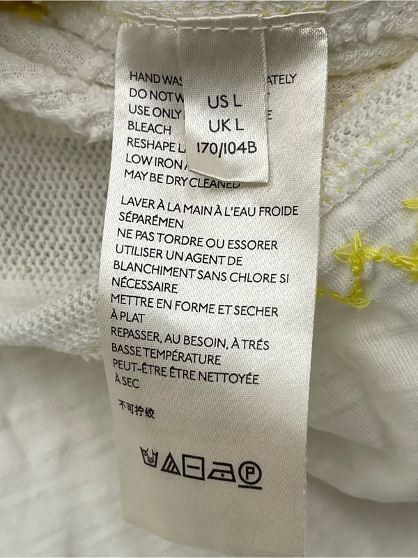 Free People Cotton Persuasion Embroidered Blouse Balloon Sleeve Oversized Large - Image 9