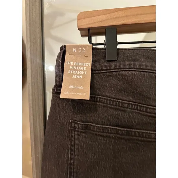 Women's Madewell Jeans, 32, Dark Gray The Perfect Vintage Straight Jean in Cosne - Image 6