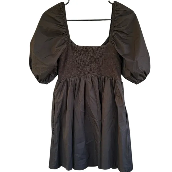 EUC Anthropologie Maeve Puff Sleeve Sweetheart Mini Dress Black Size XS - Image 12