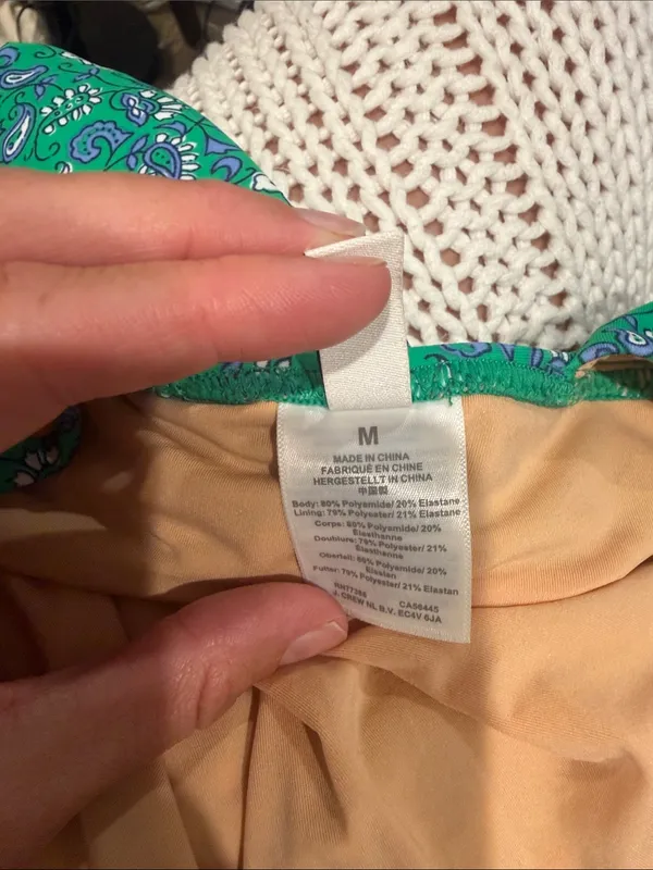J. Crew Green Paisley size medium - Image 4