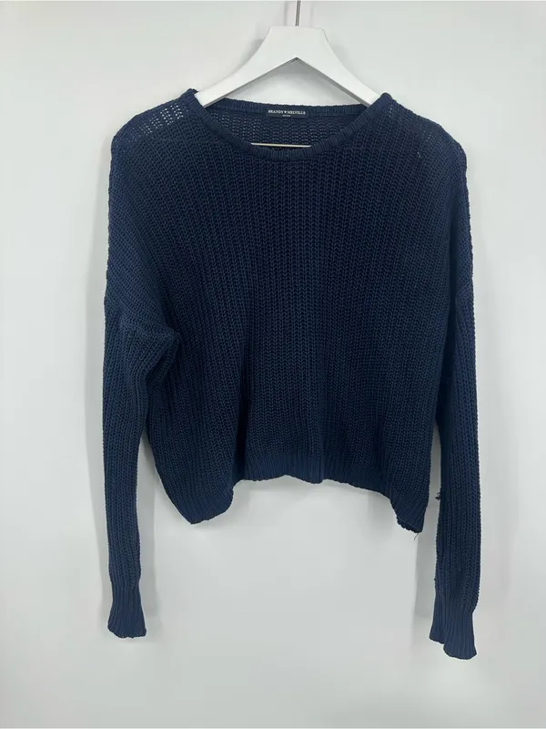 Brandy Melville Blue Open Knit Sweater One Size Boho - Image 10