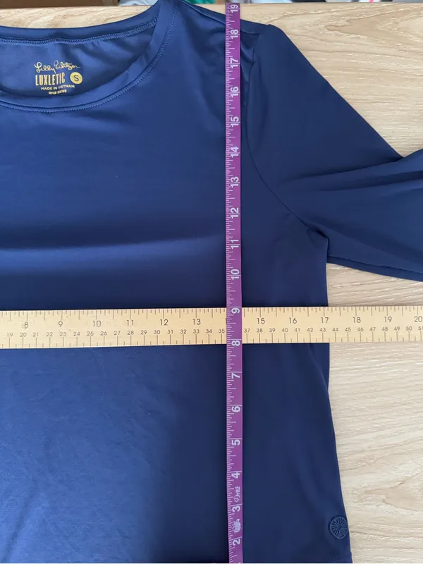 Lilly Pulitzer Small UPF 50+ Luxletic Emerie Active Tee Low Tide Navy - Image 8