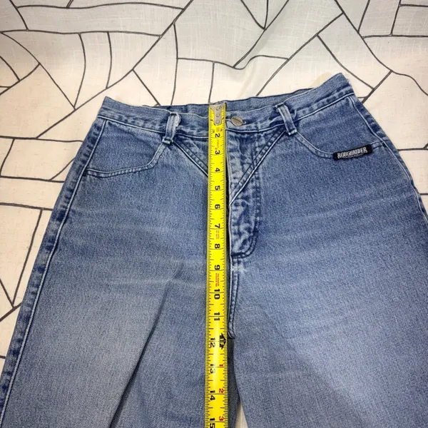 Roughrider by Circle T Vintage Western Jeans‎ Blue Denim V-Yoke Concho 28x34 - Image 7