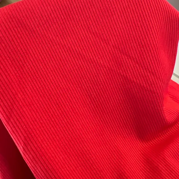 Haute Monde Red Stretch Ribbed Jersey Knit Side Slit Bodycon‎ Scoop Maxi Dress S - Image 11