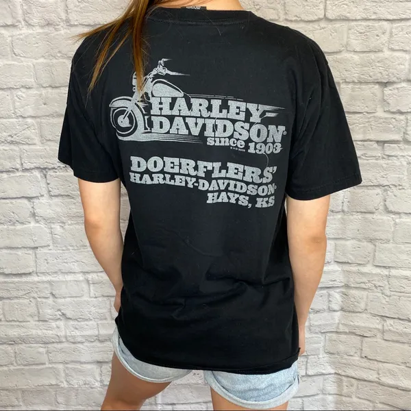 Harley Davidson Black Graphic T - Image 2