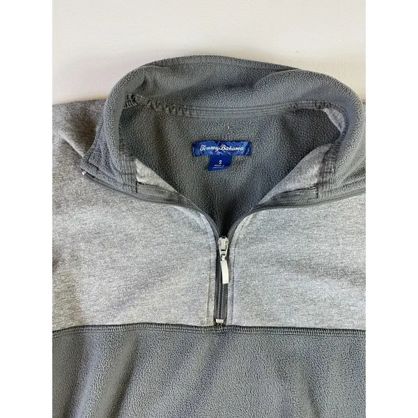 Tommy Bahama Sweatshirt Womens Small 1/4 Zip Fleece Pullover‎ Sweater Gray - Image 3