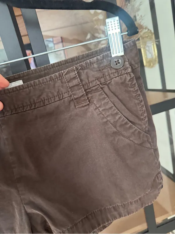 Vintage y2k Old Navy mid rise shorts micro mini chocolate brown cotton 2008 - Image 6
