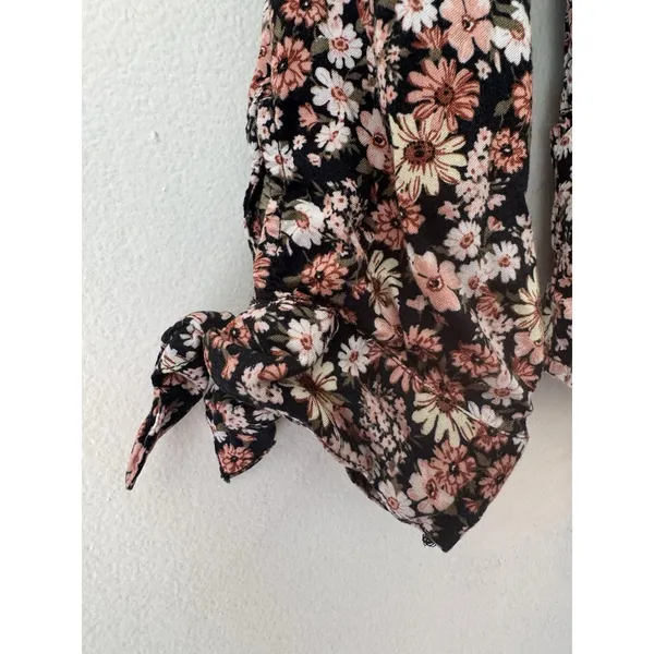 Abercrombie & Fitch Floral Tie Sleeve Peasant Blouse Size XS - Image 5