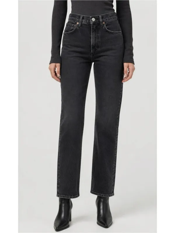 AGOLDE 90's Pinch Waist Jeans, Black Tea, 23” - Image 2