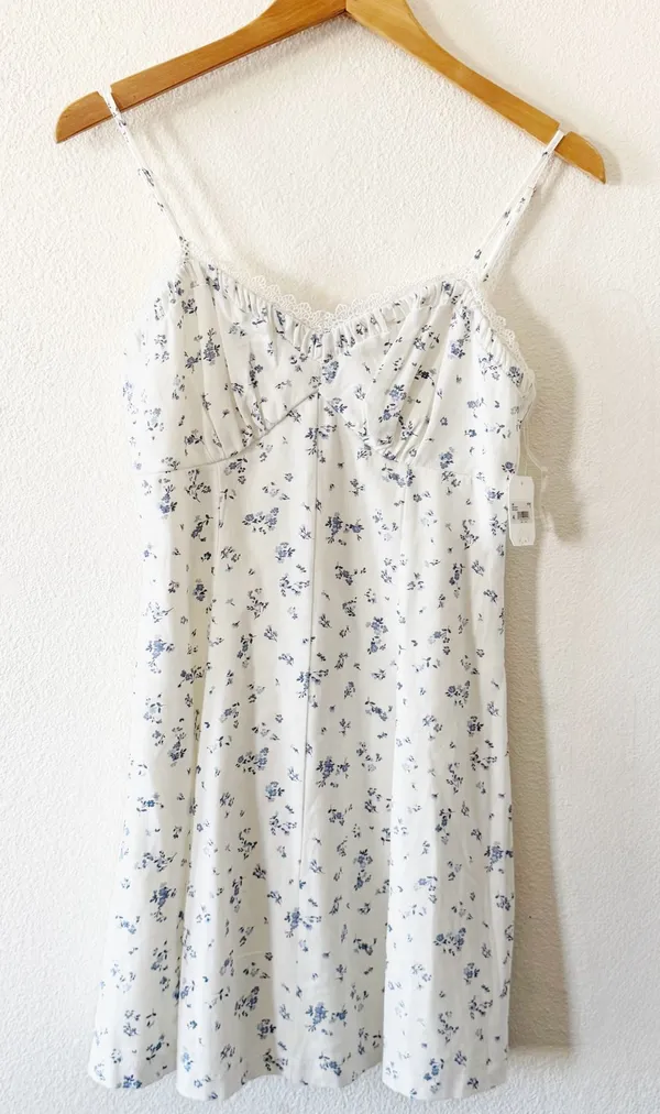 Altar'd State Claudia White Floral Linen Mini Dress - Image 2