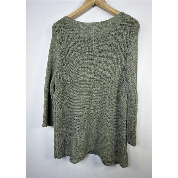 Chico's 3 Sweater xl Olive Green quiet luxury bohemian western designer cottage - Image 7