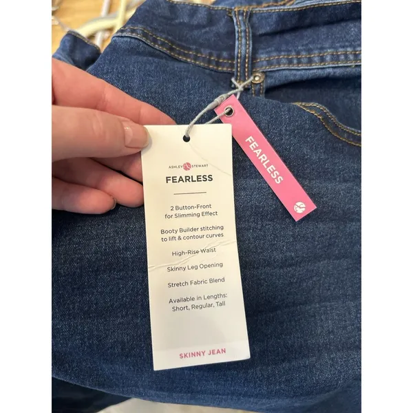 Ashley Stewart Fearless 26 Skinny Jeans High Rise Stretch Denim NWT Plus Womens - Image 6
