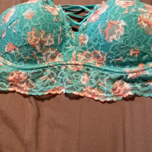 VS PINK Teal Lace Push Up Bra size M. - Image 2
