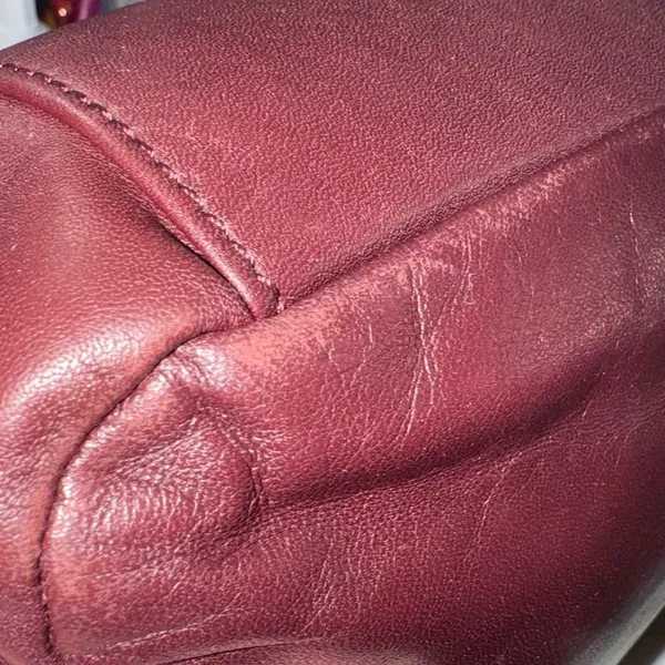 ETIENNE AIGNER Signature Classic Shoulder Bag Purse Genuine Leather Burgundy Vtg - Image 5