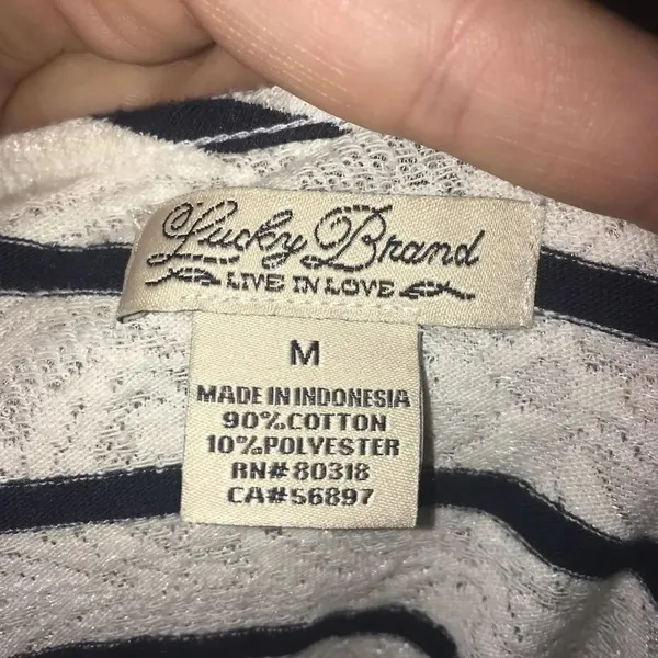 Lucky Brand striped blouse, banded knit hem - Image 3