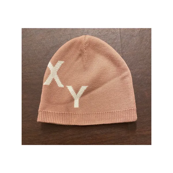 Roxy Knit Beanie‎ Hat Brown Tan Logo Slouchy Winter Ski Snowboard Pink White - Image 3