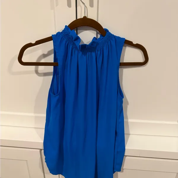 Ann Taylor Vibrant Blue Ruffled Blouse - Image 3