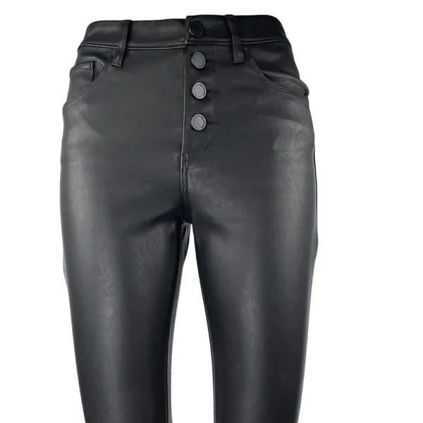 BlankNYC The Great Jones Black Faux Leather Skinny High Waist Trousers Pants 26 - Image 4