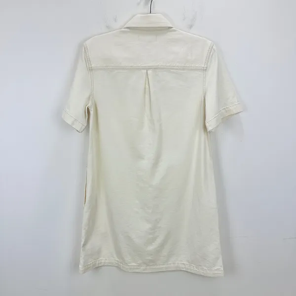 Madewell Denim Boxy Shirtdress Vintage Canvas White Relaxed Mini Small NWT - Image 12