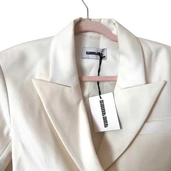 SAINT ART Bryn Cropped Tuxedo‎ Blazer White NWT Small - Image 4