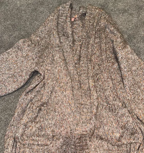 Oversized Slouchy Knit Cardigan Brown Size XXL - Image 5