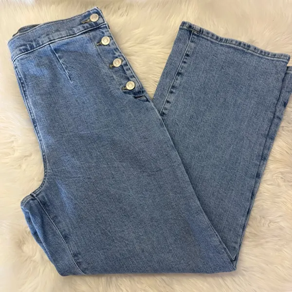 J.Crew Slim Wide-Leg Sailor Jeans Atlantic Wash High-Rise Size 27 - Image 6