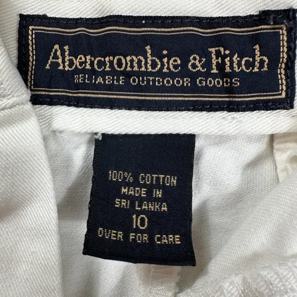 Vintage Abercrombie and Fitch Chino Shorts Womens 10 31W White High Rise Cotton - Image 6