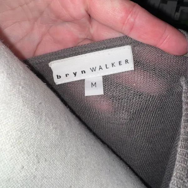 Gray 100% linen open front lightweight semi sheer duster cardigan sweater - Image 6