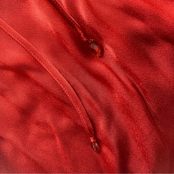 Karen Kane Red Satin Keyhole Blouse - Size Small - Made in USA - Image 4