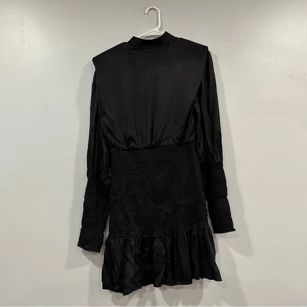 Farm Rio Black Heart Cutout Satin Dress XS - Image 3