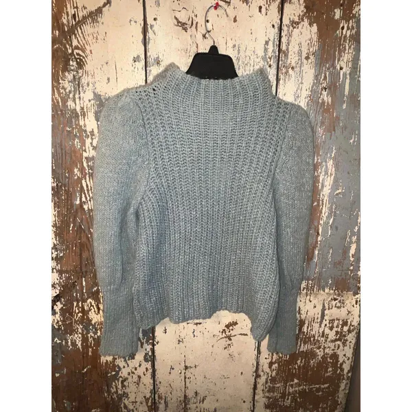 NWT Line and Dot mock neck sweater, size small, blue - Image 6