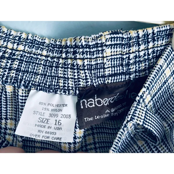 Vintage 90s Leslie Fay Haberdashery Plaid Skirt Pockets Size 16 Made USA NWT - Image 2