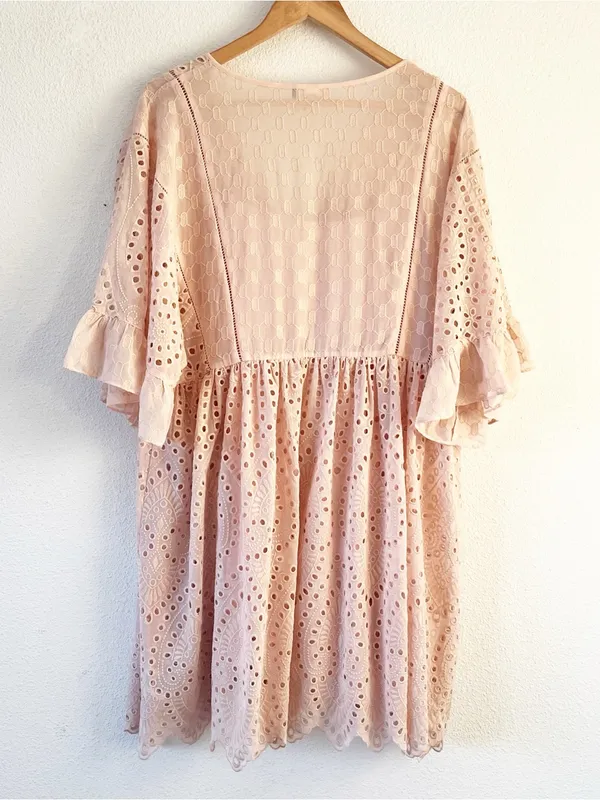 Anthropologie Akemi + Kin Brooke Blush Pink Eyelet Swing Dress - Image 8