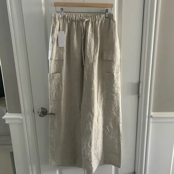 Reformation Olina Linen Cargo Pant NWT - Image 2