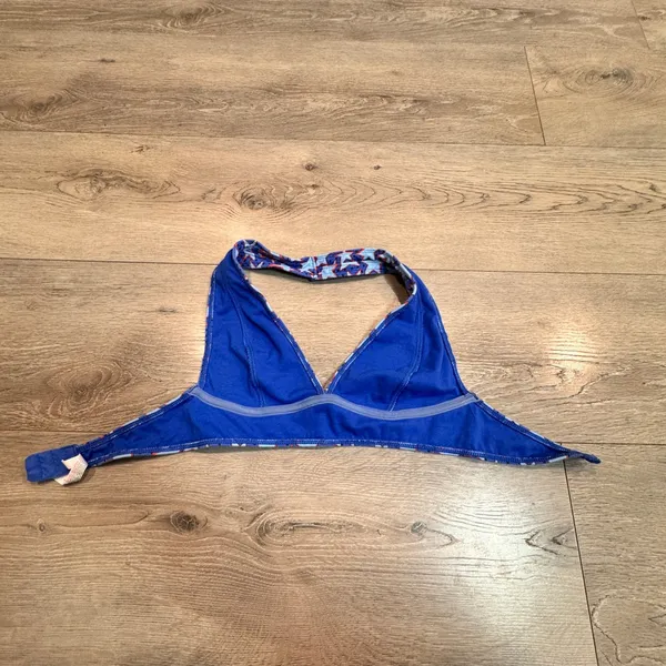 Out From Under Blue Star Print Halter‎ Crop Bra Top Womens Small S - Image 2