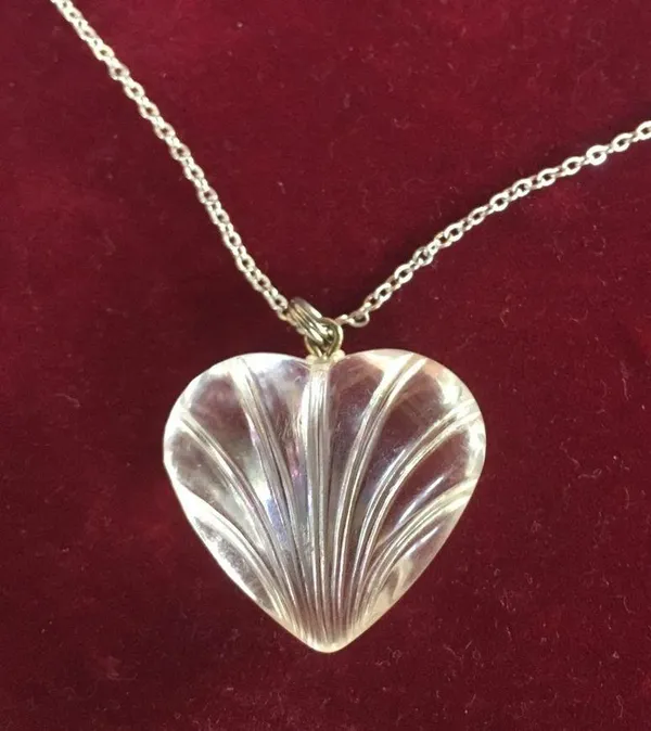 90s vintage glass heart necklace - Image 2
