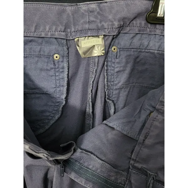 Athleta Cargo Pants Women's Blue Straight Leg Cargo‎ Pants, 12 - Image 2