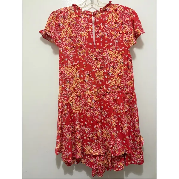 Francesca's Mi Ami Dedra Floral Tiered‎ Ruffled Romper Large NWT Pink - Image 4
