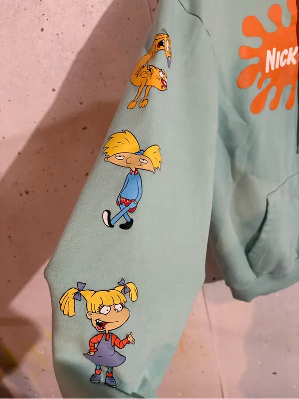 Nickelodeon Cartoon Characters Graphic Hoodie | Size: Medium - Image 4